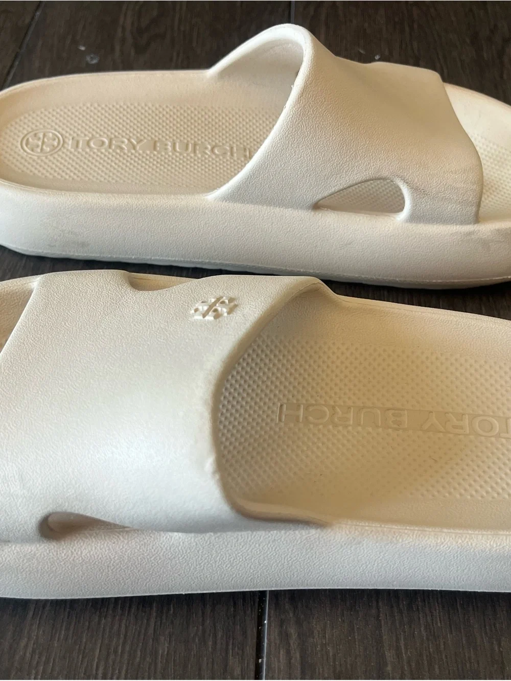 Tory Burch Cream Slide Sandals